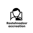 Минималистичная одноцветная иконка, символизирующая аккредитацию Ростехнадзора, в плоском стиле на белом фоне